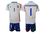 Italy 2024 Away White Soccer Jersey with #1 Donnarumma Printing