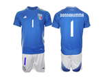 Italy 2024 Home Blue Soccer Jersey with #1 Donnarumma Printing