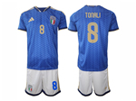 Italy 2026 Home Blue Soccer Jersey with #8 Tonali Printing