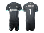 Liverpool F.C. 2024/25 Away Black Soccer Jersey with #1 A.Becker Printing