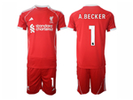 Liverpool F.C. 2025/26 Home Red Soccer Jersey with #1 A.Becker Printing