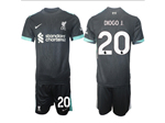 Liverpool F.C. 2024/25 Away Black Soccer Jersey with #20 Diogo J. Printing