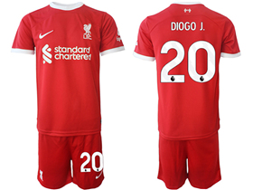 Liverpool F.C. 2023/24 Home Red Soccer Jersey with #20 Diogo J. Printing