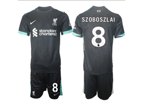 Liverpool F.C. 2024/25 Away Black Soccer Jersey with #8 Szoboszlai Printing