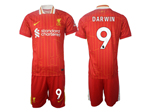 Liverpool F.C. 2024/25 Home Red Soccer Jersey with #9 Darwin Printing