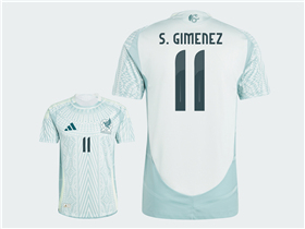 Mexico 2024 Away Light Gray Soccer Jersey with #11 S.GIMENEZ Printing