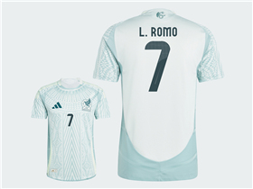 Mexico 2024 Away Light Gray Soccer Jersey with #7 L.ROMO Printing