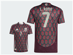 Mexico 2024 Home Dark Red Soccer Jersey with #7 L.ROMO Printing