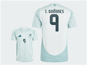 Mexico 2024 Away Light Gray Soccer Jersey with #9 J.QUIÑONES Printing