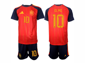 Spain 2026 Home Red Soccer Jersey with #10 Olmo Printing