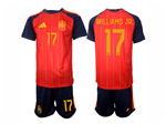 Spain 2026 Home Red Soccer Jersey with #17 Williams Jr Printing
