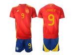 Spain 2024 Home Red Soccer Jersey with #9 Joselu Printing