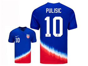 USA 2024 Away Blue Soccer Jersey with #10 Pulisic Printing