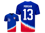 USA 2024 Away Blue Soccer Jersey with #13 Morgan Printing
