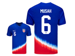 USA 2024 Away Blue Soccer Jersey with #6 Musah Printing