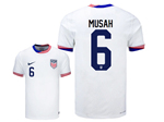 USA 2024 Home White Soccer Jersey with #6 Musah Printing