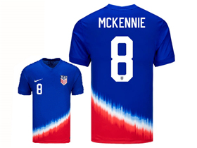 USA 2024 Away Blue Soccer Jersey with #8 McKennie Printing