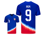 USA 2024 Away Blue Soccer Jersey with #9 Pepi Printing